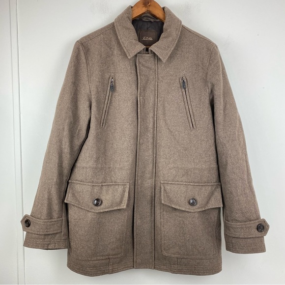 Tasso Elba size Small Men’s Brown Wool Blend Full Zip Coat - Picture 1 of 9